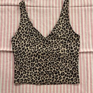 Leopard Print V-Neck Women's Top